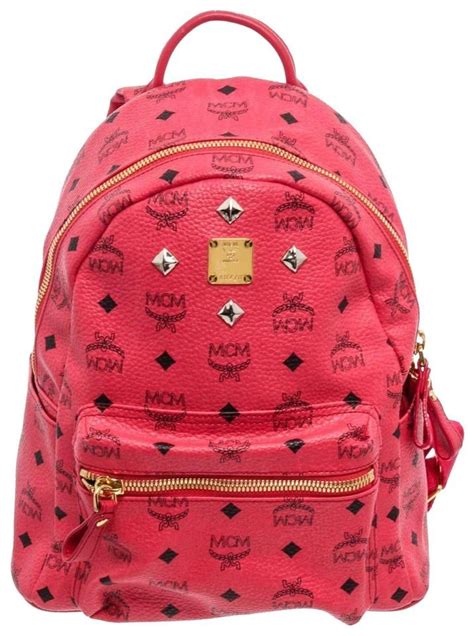 replica red mcm backpack